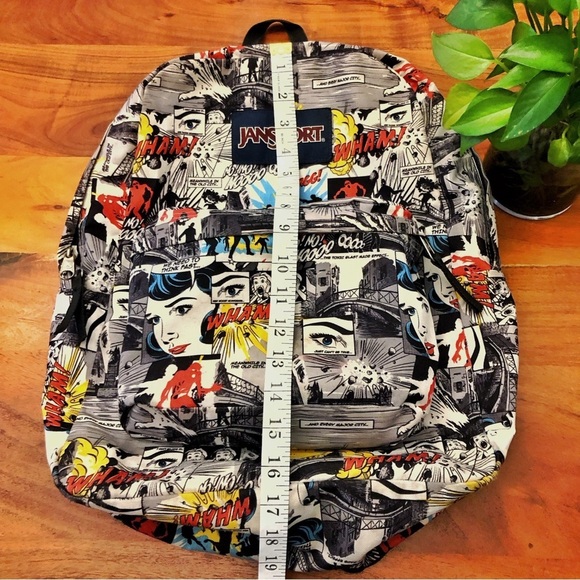 💥REAR Jansport Comic Pop Print Backpack Bold Comic Retro Graphic. - Picture 10 of 13